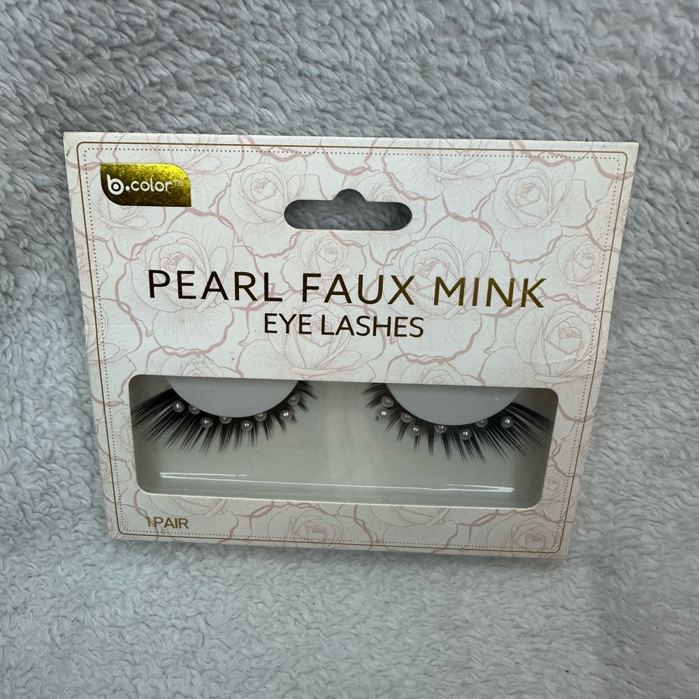 Pearl Faux Mink Eyelashes – b.color Brand, Floral Box, 1 Pair